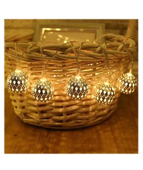 Naqshband Iron Ball Fairy Battery String Lights 10 LEDs 1.5m