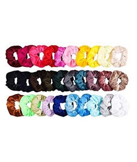 iShopping - AR Scrunchies Velvet Scrunchies For Women Pack of 30