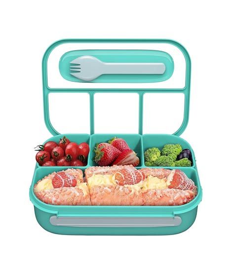 iShopping - Afreeto 4 Compartments Bento Lunch Box With Fork For Kids