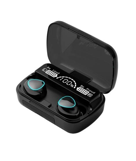 S.S Mart M10 TWS LED Display Bluetooth Earbuds Black