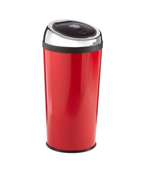 Premier Home Red Enamel Touch Top Bin - 30 Ltr (506417)