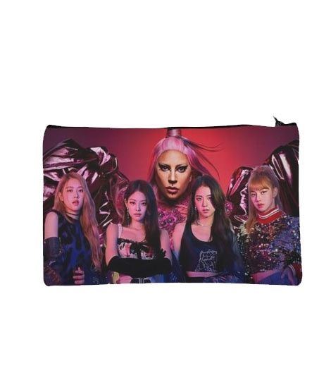 Traverse Black Pink Group Digitally Printed Pencil Pouch (T404)