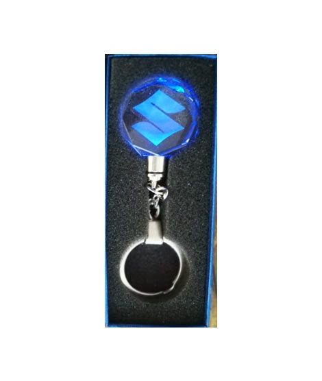 EZ-Shopping Led Light Suzuki Logo Crystal Keychain