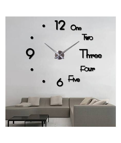 iShopping - Abdullah`s Fashion 3D Frameless Digital Wall Clock Black