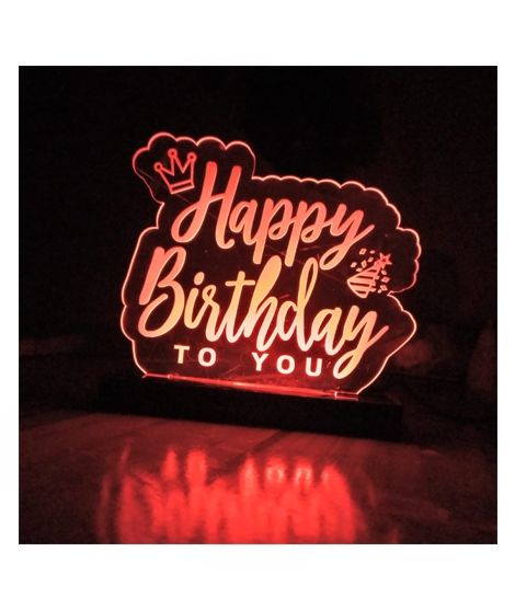 Abdullah`s Fashion Acrylic Neon Light Happy Birthday