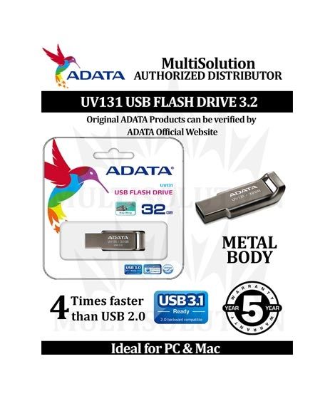 ADATA 32GB USB 3.2 Flash Drive (AUV131-32G-RGY)