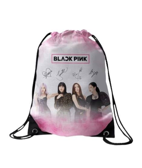 iShopping - Traverse Black Pink Digitally Printed Drawstring Bag (T566DRSTR)