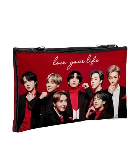 Traverse BTS Army Digitally Printed 2 Zipper Pencil Pouch (1046)