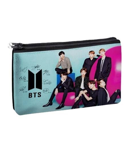 Traverse BTS Army Digitally Printed 2 Zipper Pencil Pouch (1047)