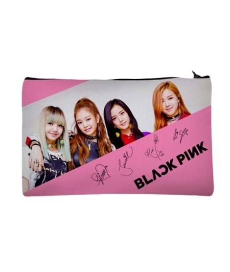 Traverse Black Pink Digitally Printed Pencil Pouch (T414)