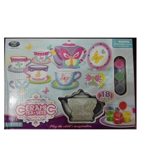 iShopping - M Toys Diy Ceramic Tea Set For Kids 18 Pcs