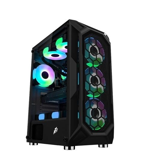 iShopping - 1st Player Firerose Series F4 ATX Gaming Case Black With 3 G6-4pin Fans