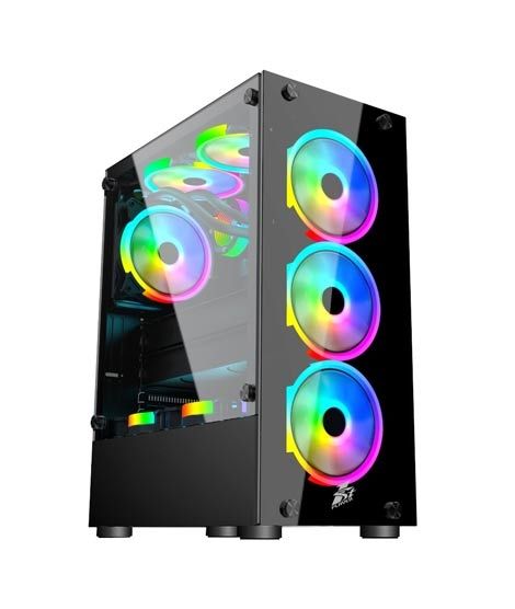 iShopping - 1st Player Fire Dancing Series V2-A ATX Gaming Case Black With 4 G6 4pin RGB Fans