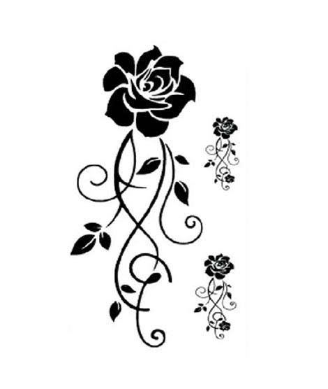 M-Mart Black Roses Temporary Flash Tattoo Sticker