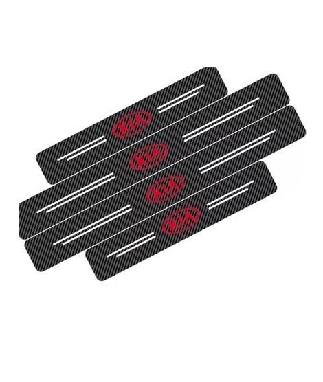 M.Mart Carbon Fiber Car Door Protection KIA Stickers Pack Of 4