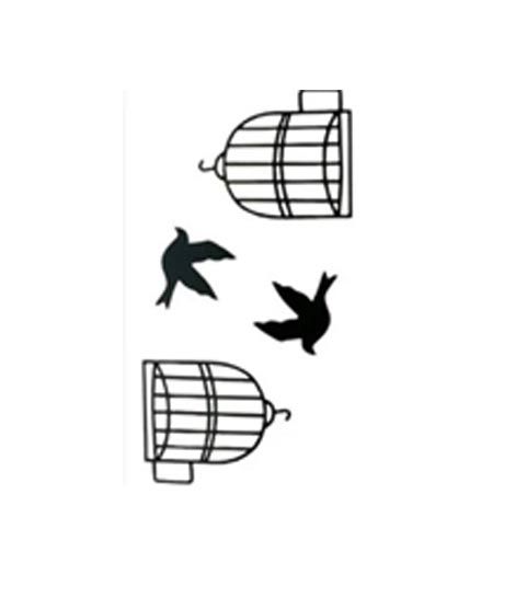 M.Mart Black Bird Cage Temporary Tattoo Sticker