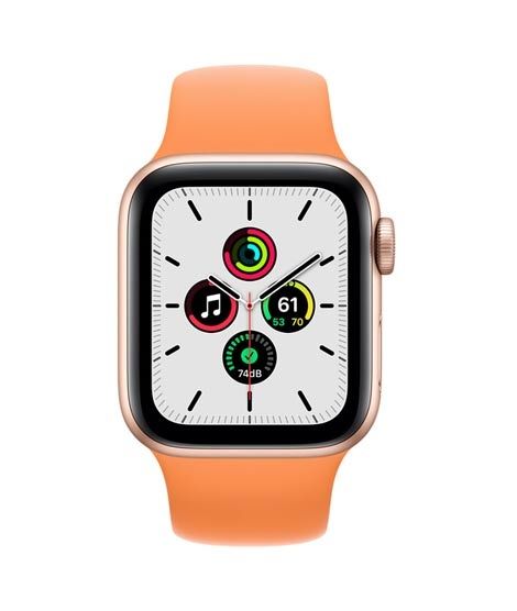 iShopping - Apple iWatch SE 44mm Gold Aluminum Case With Marigold Sport Band - GPS