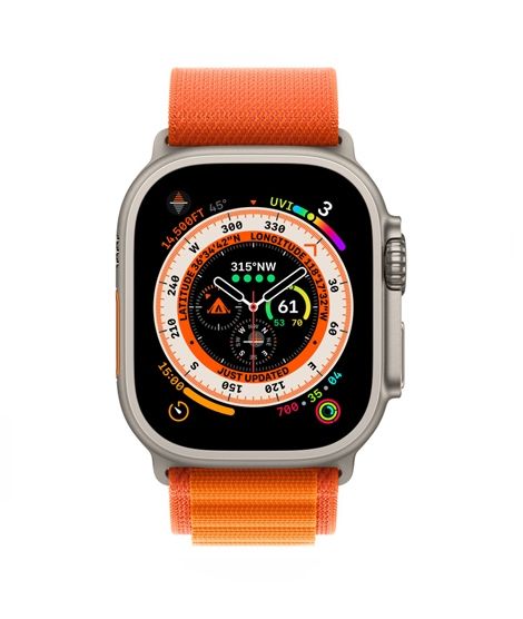 iShopping - Apple Watch Ultra 49mm Titanium Case With Orange Alpine Loop Band - GPS + Cellular