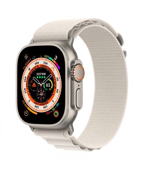 iShopping - Apple Watch Ultra 49mm Titanium Case With Starlight Alpine Loop Band - GPS + Cellular