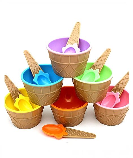 AGM Ice Cream Cup With Spoon Pack Of 6