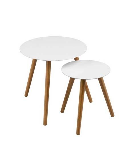 iShopping - Premier Home Nostra Nest Round Table Set Of 2 - White (2403413)