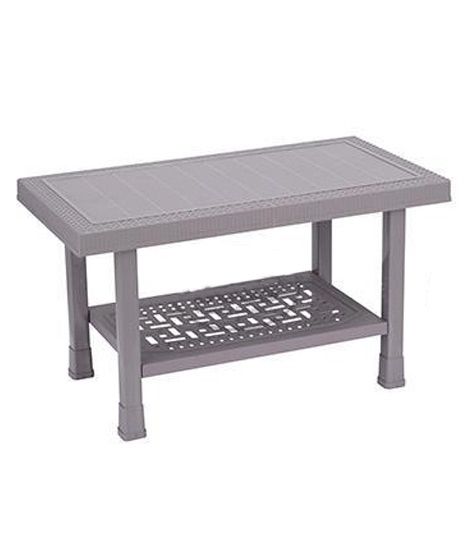 Boss Small Double Shelf Plastic Table (B-330-LGR)