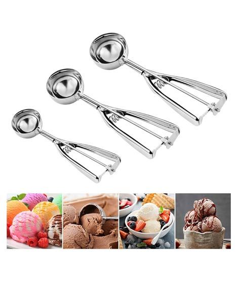 Easy Shop Stainless Steel Ice Cream Scoop in Three