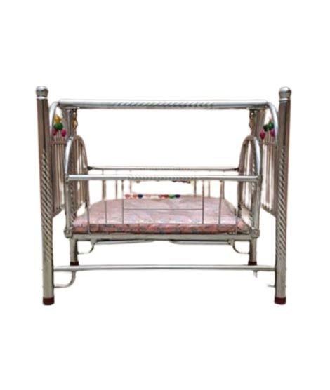 iShopping - Easy Shop New Born Baby Silver Chrome Swing Cradle with Mattress