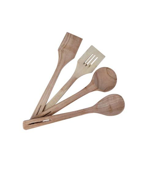 iShopping - Easy Shop Wooden Cooking Spoon - Set of 4 Pcs