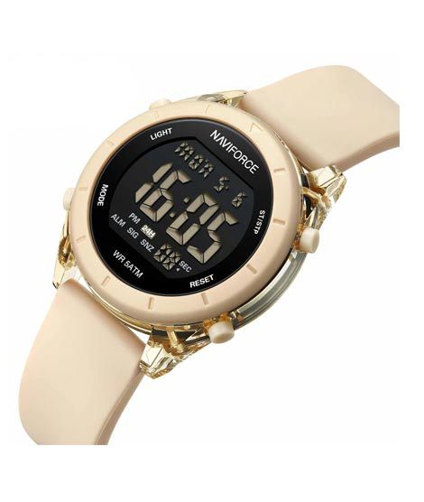 iShopping - Naviforce Stylish Digits Watch For Women Cream (nf-7108-3)