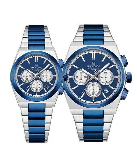 Naviforce Bond Chrono Watch For Couples Blue (nf-8048C-2)