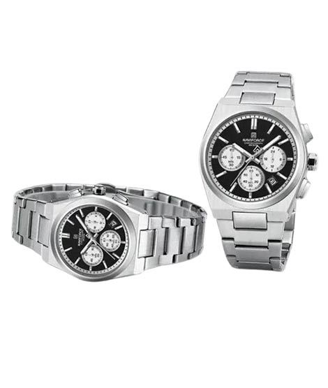 iShopping - Naviforce Bond Chrono Watch For Couples Silver (nf-8048C-5)