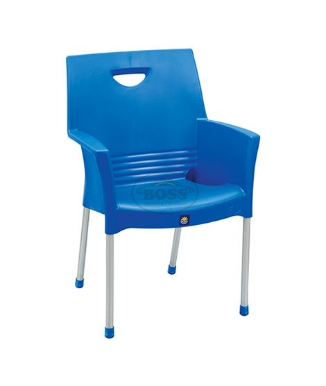 Boss Mega Jhony Pure Plastic Chair with Steel Legs (BP-317-DBLU)