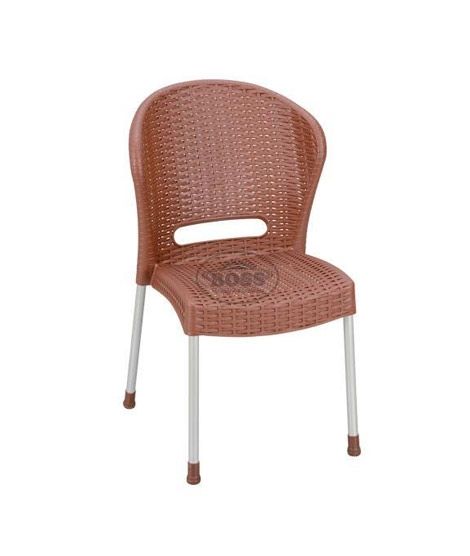 Boss Steel Plastic Jack Rattan Chair Without Arms Chocolate (BP-662-CHC)