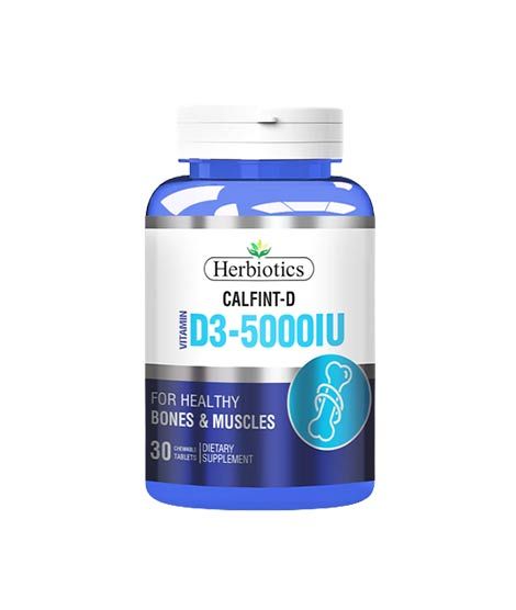 iShopping - Herbiotics Calfint-D Vitamin D3 5000 IU Chewable Tablets - 30 Tablets