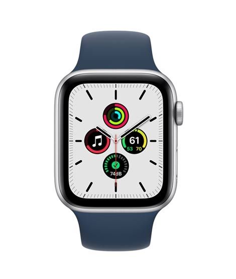 iShopping - Apple iWatch SE 44mm Silver Aluminum Case With Abyss Blue Sport Band - GPS