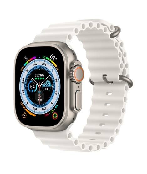 iShopping - Apple Watch Ultra 49mm Titanium Case With White Ocean Band - GPS