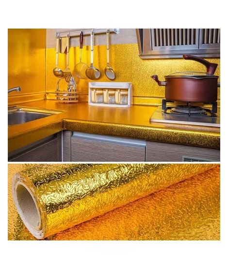 iShopping - Charming Closet Aluminum Kitchen Foil Sheet Golden - 2M