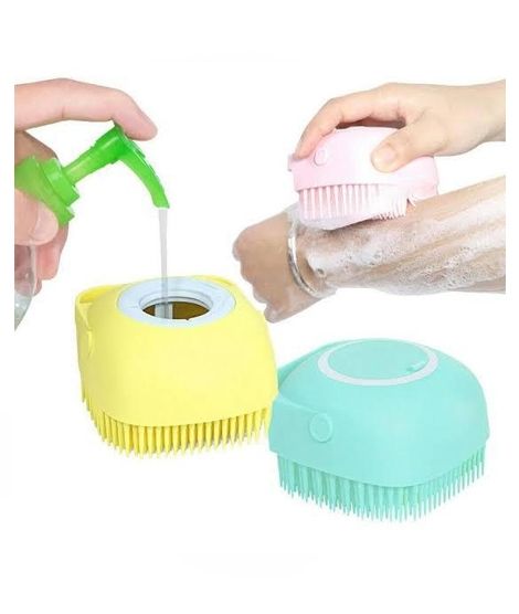 Charming Closet Silicone Bath Body Brush With Soap Dispenser