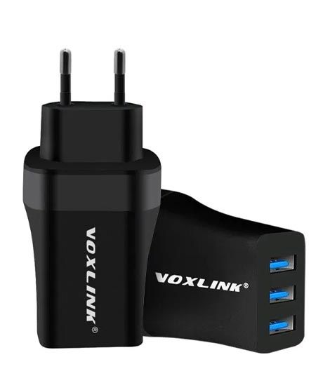 Voxlink 21W Universal 3 USB Ports Wall Charger Black