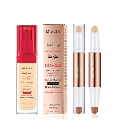 iShopping - Muicin Nude Velvet Foundation & 2 in 1 3D Contour Stick - Luminous White