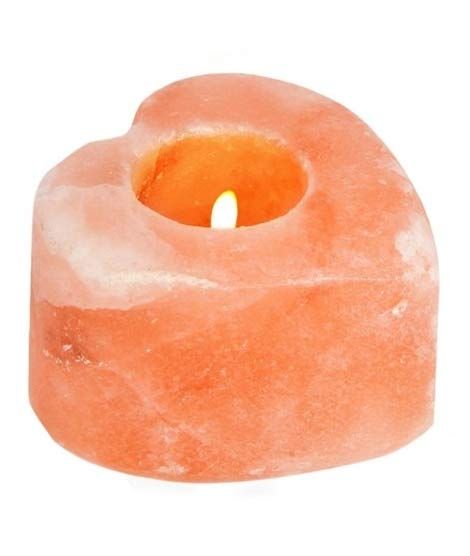 iShopping - Dealbyu Himalayan Pink Salt Heart Shape Candle Holder