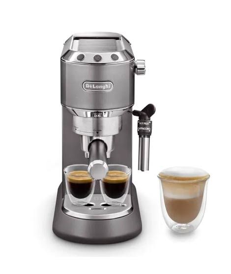 Delonghi Dedica Metallics Manual Espresso Coffee Machine (EC785.GY)