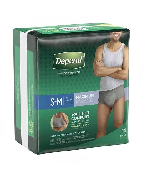 Depend Fit-Flex Underwear Small/Medium For Men 19 Pcs