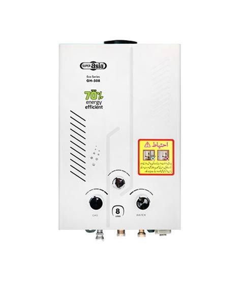 Super Asia Instant Gas Water Geyser 8 Ltr (GH-508)