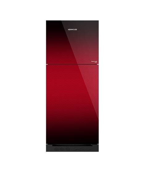 Kenwood Invertech Series Glass Door Freezer-On-Top Refrigerator 13 Cu.Ft Maroon (KRF-24457i-GD)