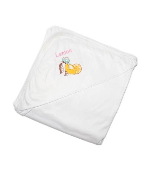 iShopping - Komfy Embroided Baby Swaddle White (NBA126)