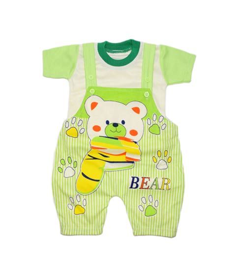 iShopping - Komfy Bear Printed Unisex Romper For Kid's Green (NBN126)