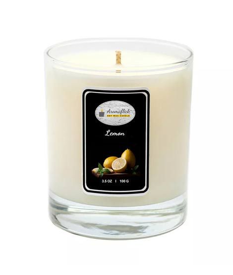 iShopping - Aromaflick Lemon Soy Glass Candle 100 Gram