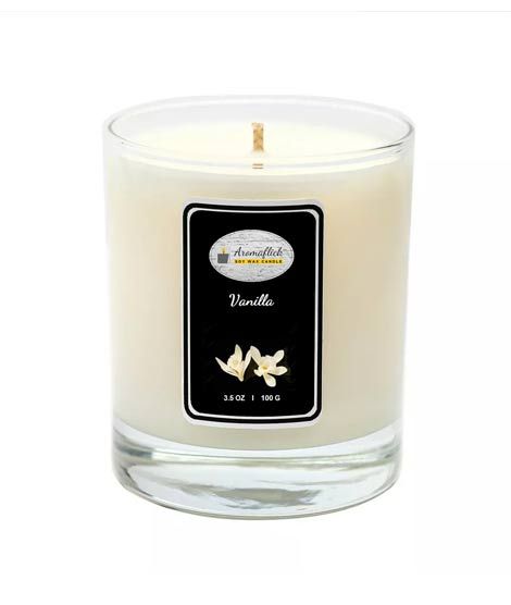 iShopping - Aromaflick Vanilla Soy Glass Candle 100 Gram